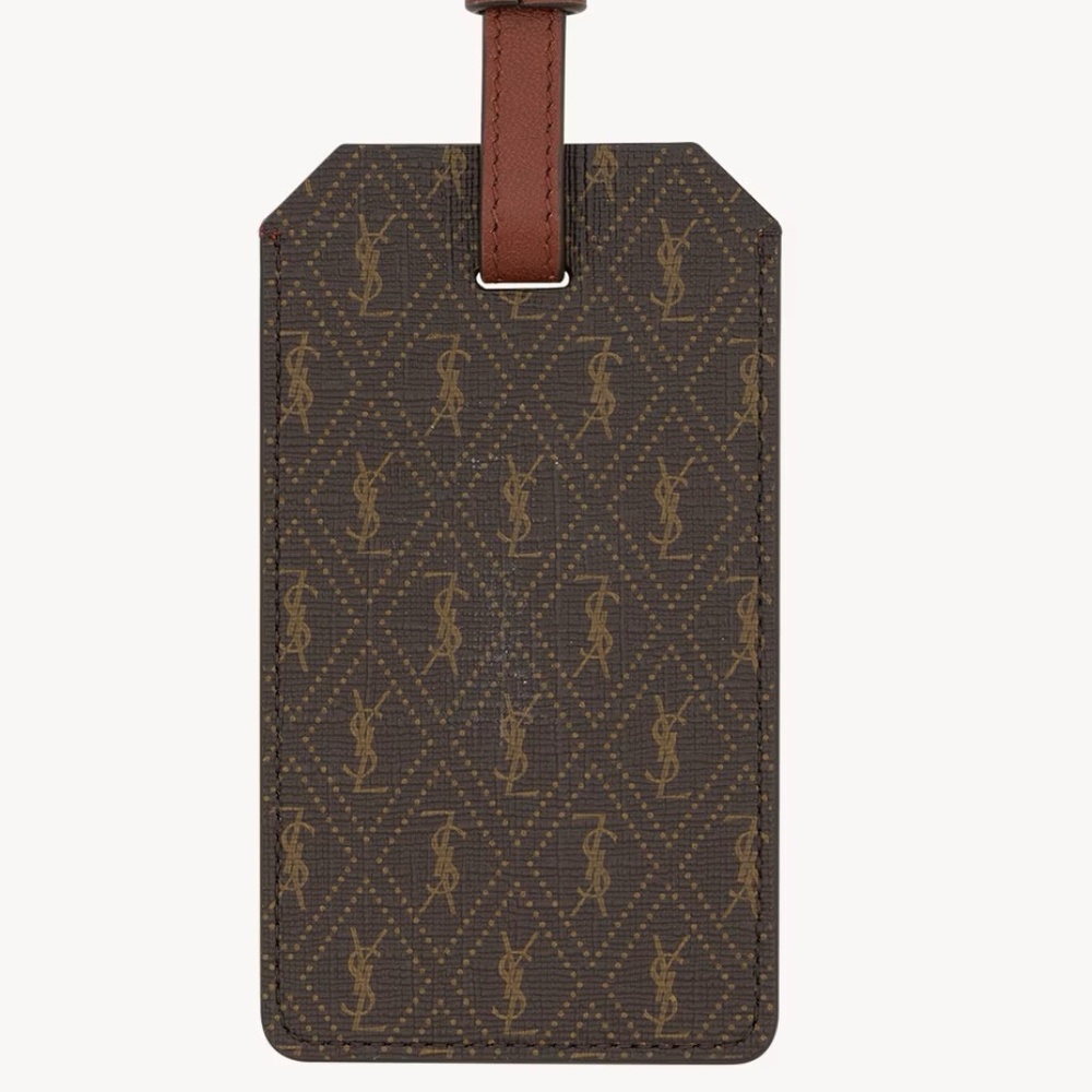 YSL Le Monogramme Luggage Tag, Embossed with "A", GIFT BOX